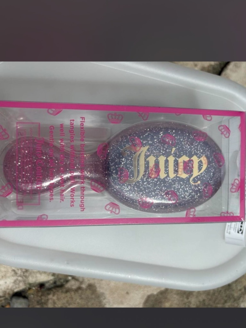 Juicy Couture Glitter Detangling Brush - Pink